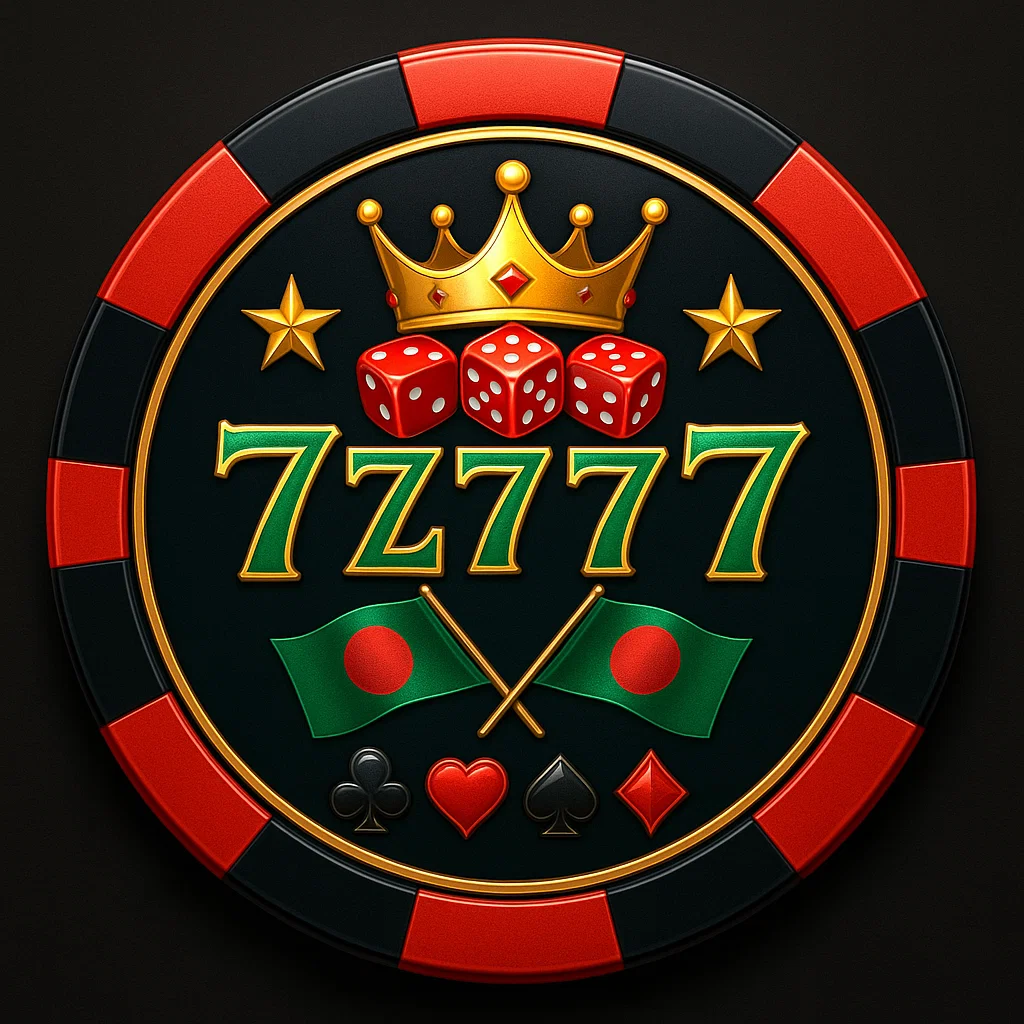 Join 7Z777 Casino – Bangladesh’s Premier Online Gaming Destination 7Z777 Casino logo with golden crown, red dice, Bangladesh flags, and poker symbols, representing premium online gaming